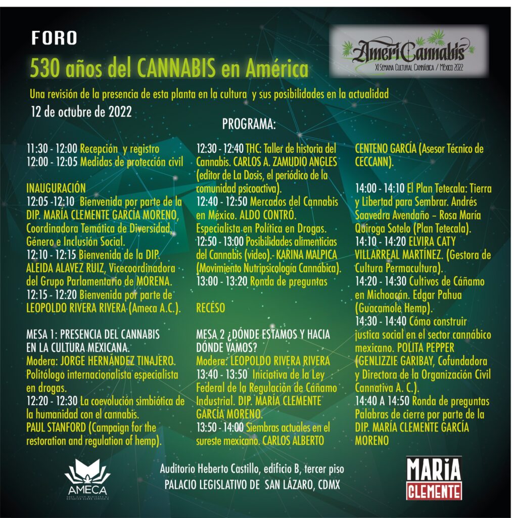FORO 530 a&ntilde;os del Cannabis en Am&eacute;rica 2022